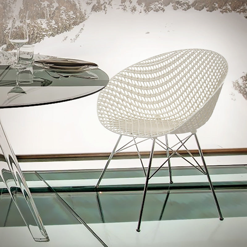Silla Smatrik Blanca Base cromada, Kartell